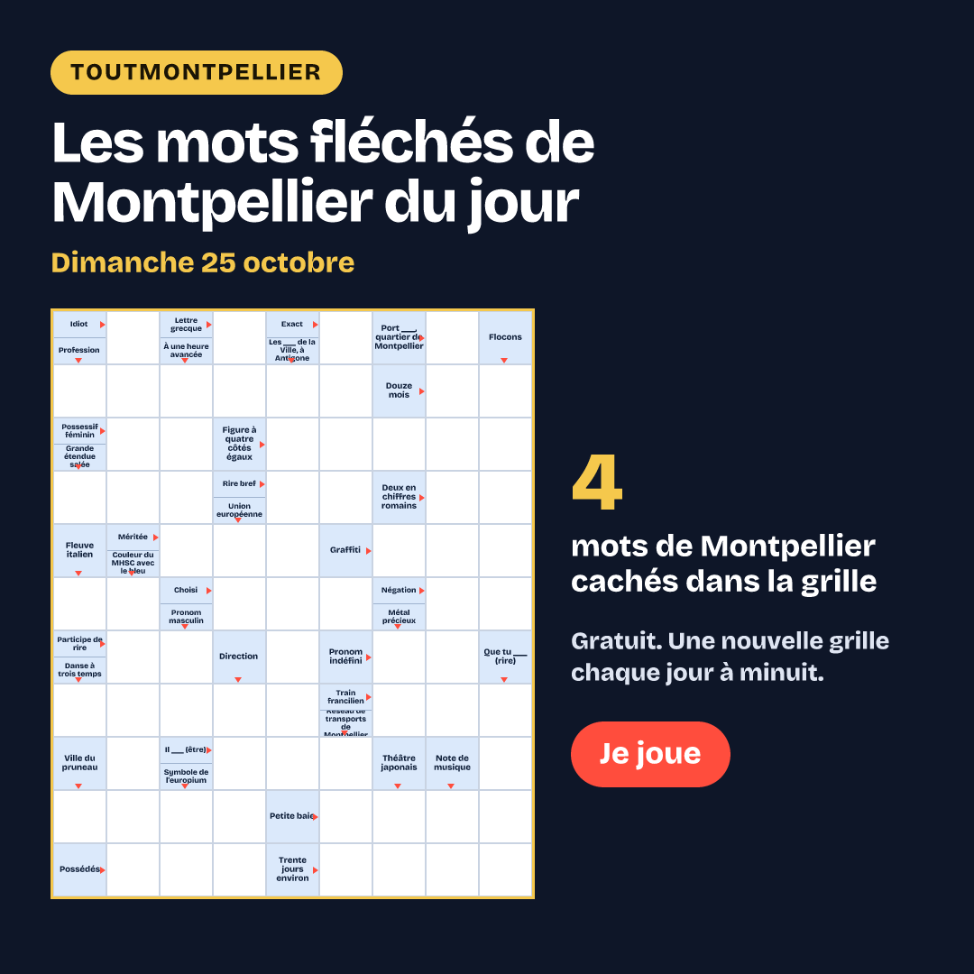 Mots fléchés de Montpellier du 25 octobre 2026 : la grille gratuite