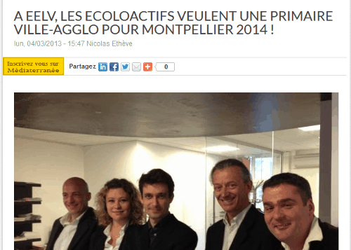 A EELV, les Ecoloactifs veulent une primaire Ville-Agglo pour Montpellier 2014 !