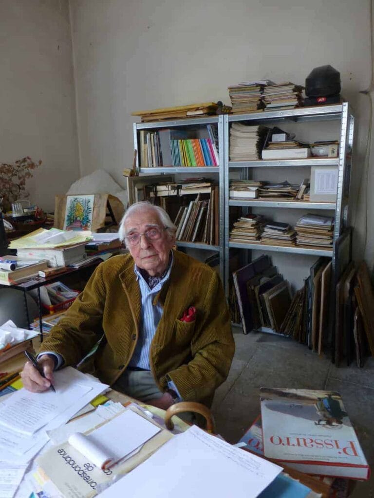 Claude Bonin-Pissarro dans son atelier