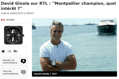 David Ginola sur RTL : "Montpellier champion, quel intérêt ?"