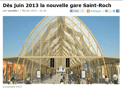 Dès juin 2013 la nouvelle gare Saint-Roch