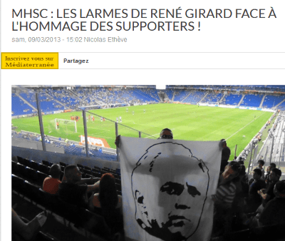 MHSC : les larmes de René Girard face à l'hommage des supporters !