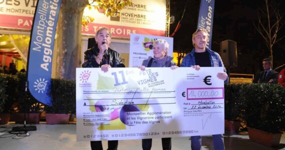 Montpellier Agglomération remet un chèque de 14000€ au Sidaction