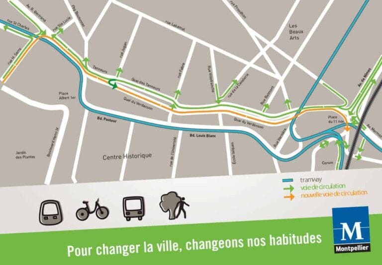 Montpellier : Quais des Tanneurs et du Verdanson à double sens dès mercredi