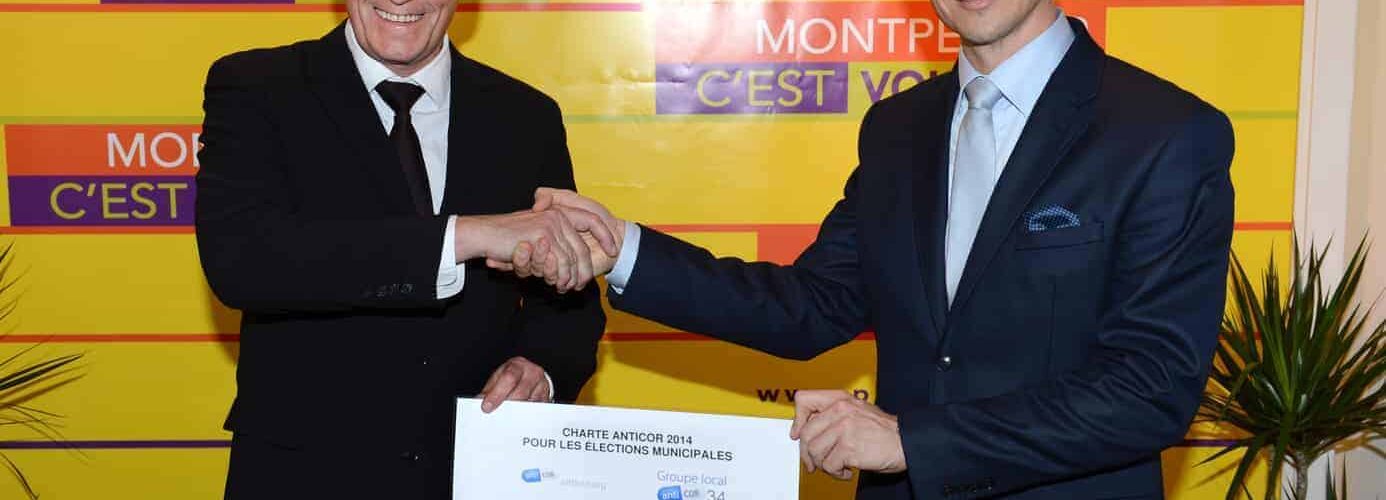 Municipales Montpellier 2014 : Philippe Saurel signe la Charte Anticor 34
