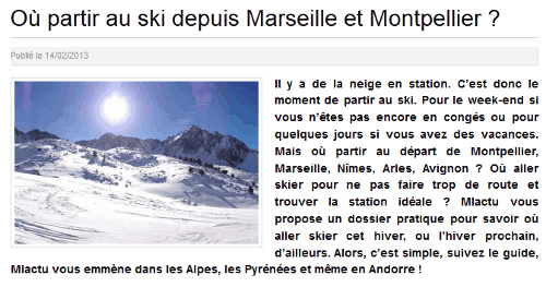 Où partir au ski depuis Marseille et Montpellier ?