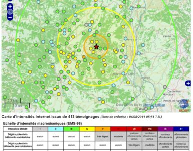Tremblement de terre dans le Gard