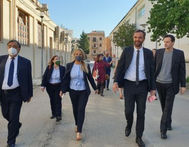 Le maire de Montpellier Michaël Delafosse en visite à Palerme