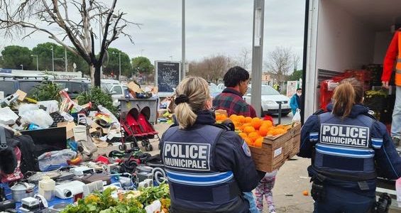 Nouvelle opération de démantèlement d'un marché sauvage de fruits et légumes ce matin à la Mosson