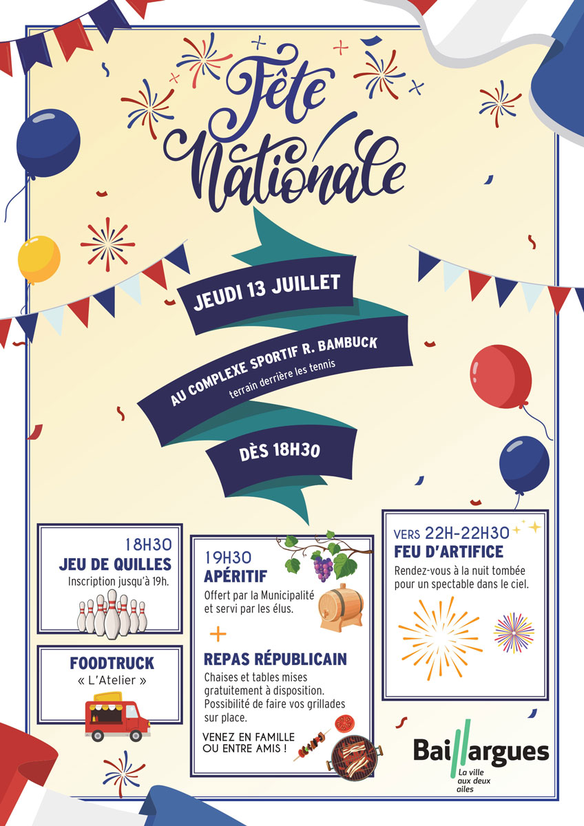 Célébration de la fête nationale à Baillargues le 13 juillet 2023