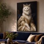 Tableau personnalisé imprimé et encadré, accroché dans un salon